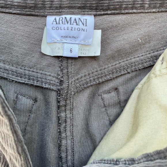 Armani Collezioni Women's Gray Fine Corduroy Straight Leg Pants Sz 6 VTG - Picture 3 of 7